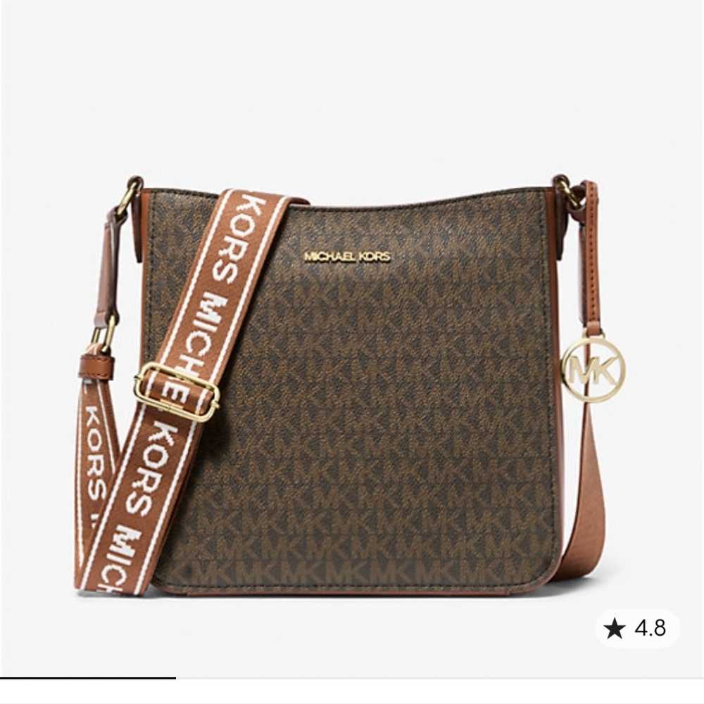 Michael Kors Signature Brown Crossbody Bag.